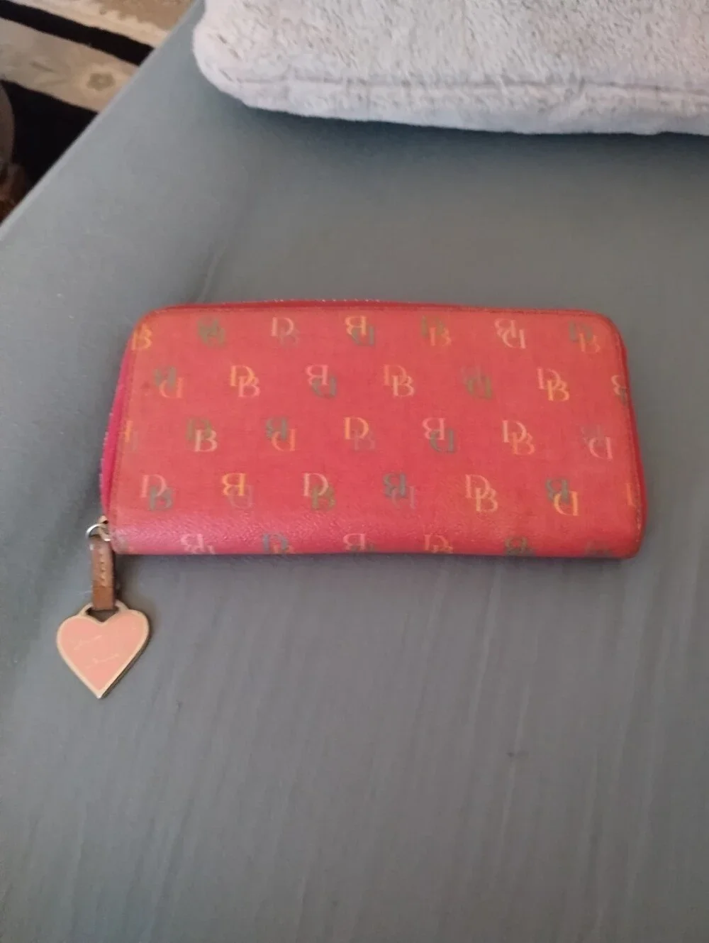 Vintage Orange Signature Dooney & Bourke Zip Around Wallet